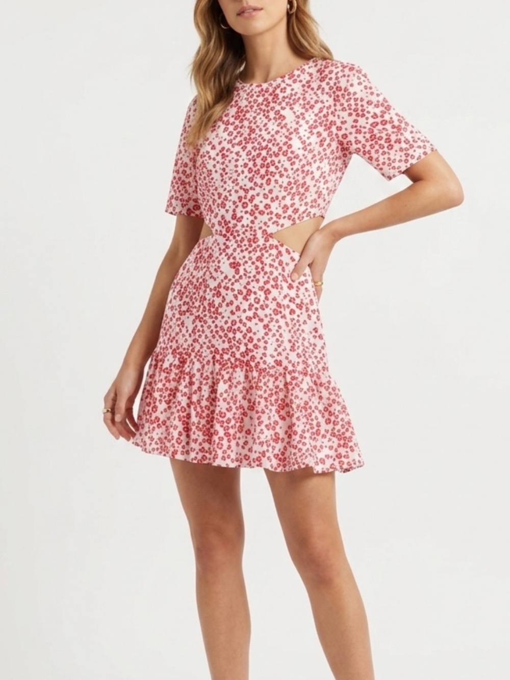 NWOT KEEPSAKE the Label Red and White Casual Floral Sundress Size S - Picture 1 of 16